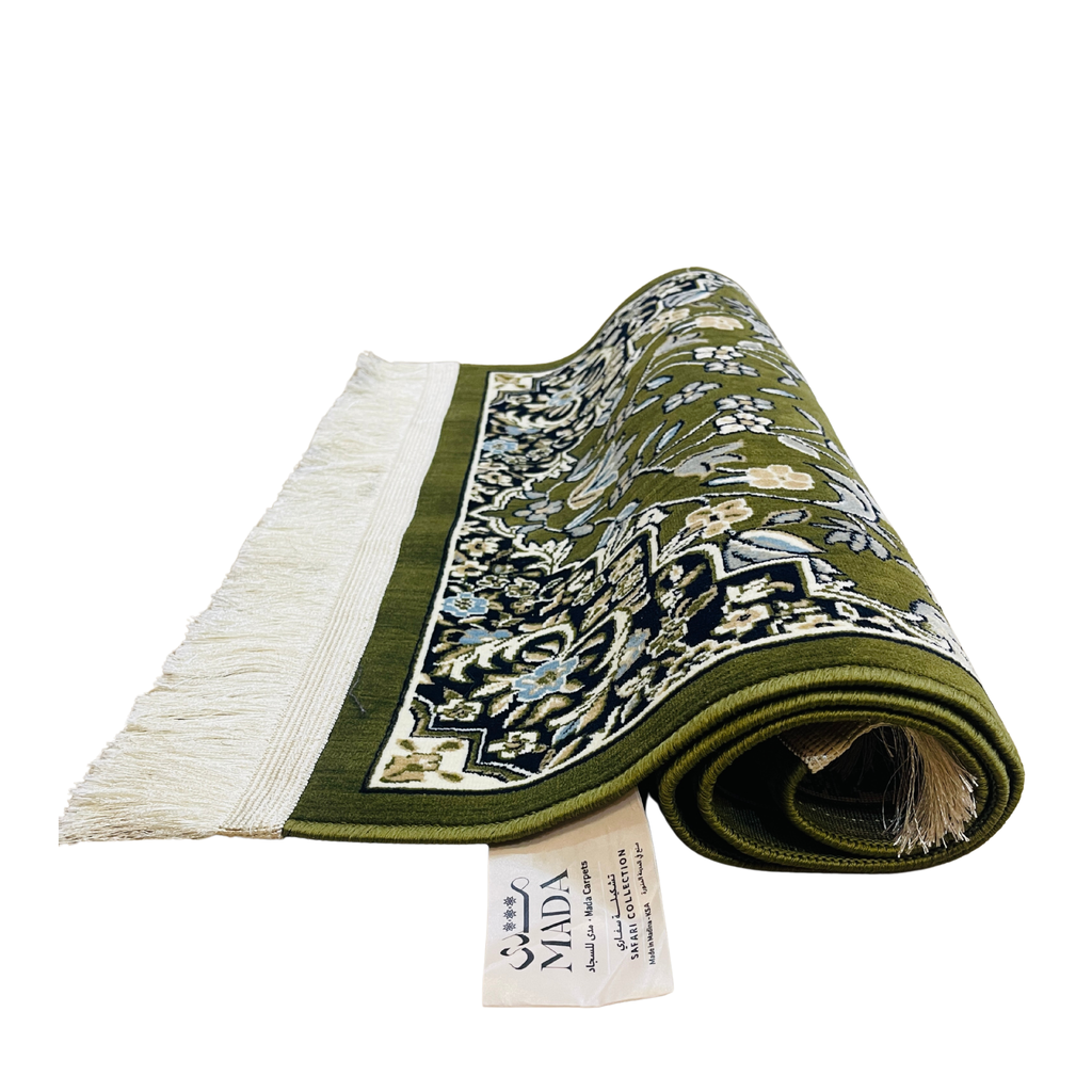 Al Rawdah Green Prayer Mat 3mm Thick, Made in Medina, Saudia Arabia