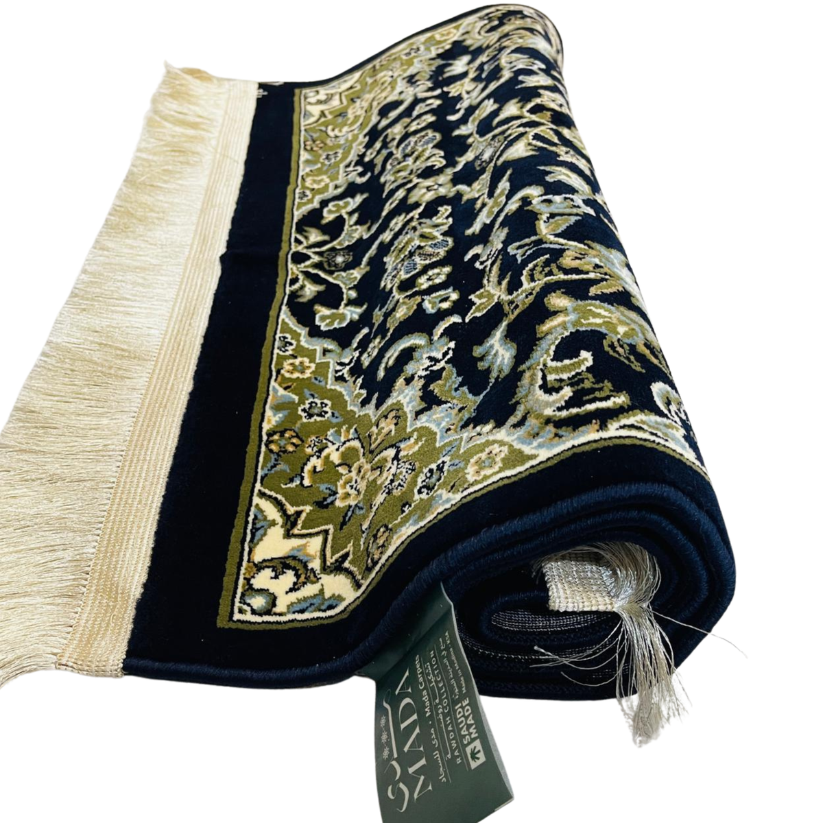 Al Rawdah Prayer Mat 8mm Thick, Made in Medina, Saudia Arabia (Blue)