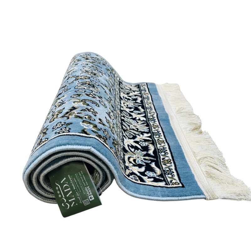 Original Al Rawdah Riaz-ul-Jannah Prayer Mat 8mm – Made in Madinah (KSA) (Light Blue)