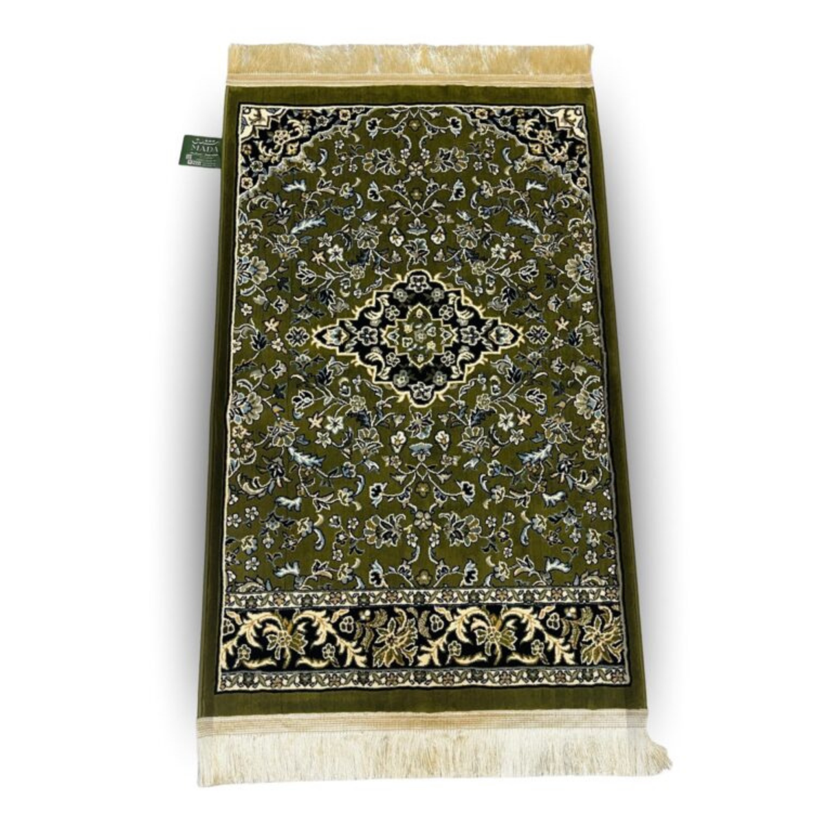 Al Rawdah Riaz-ul-Jannah Green Prayer Mat 8mm Thick, Made in Medina, Saudia Arabia