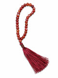 Red Aqeeq Tasbih with Burgundy Tassel