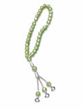 Mint Green Crystal Tasbih with Silver Accents