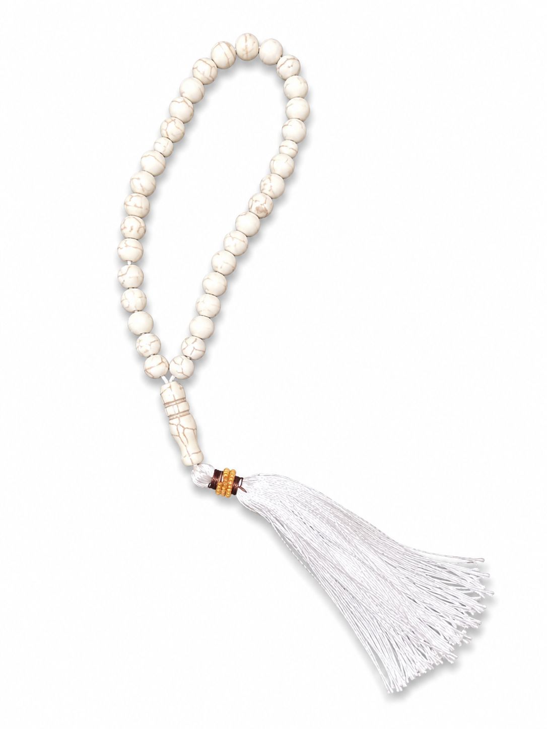 Premium White Feroza Tasbih with Silk Tassel